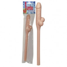 Penis Straws Jumbo SKIN COLOURED penis shaped with testicles