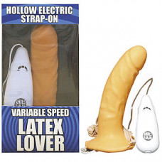 6.5 inch Latex Lover Hollow Electric Strap On vibrator